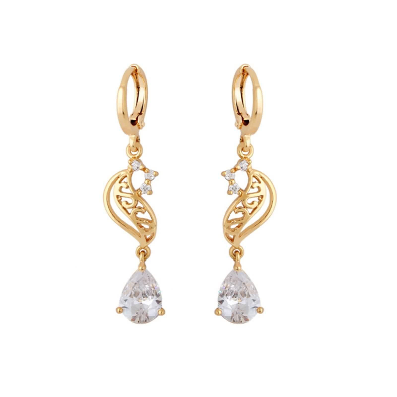 KnSam Pendientes de aro de oro amarillo de 18 quilates Au750 para mujer, pendientes de aro con amatista lila, corte de gota, oro de 18 quilates, pequeños con moissanita, joyas auténticas, oro