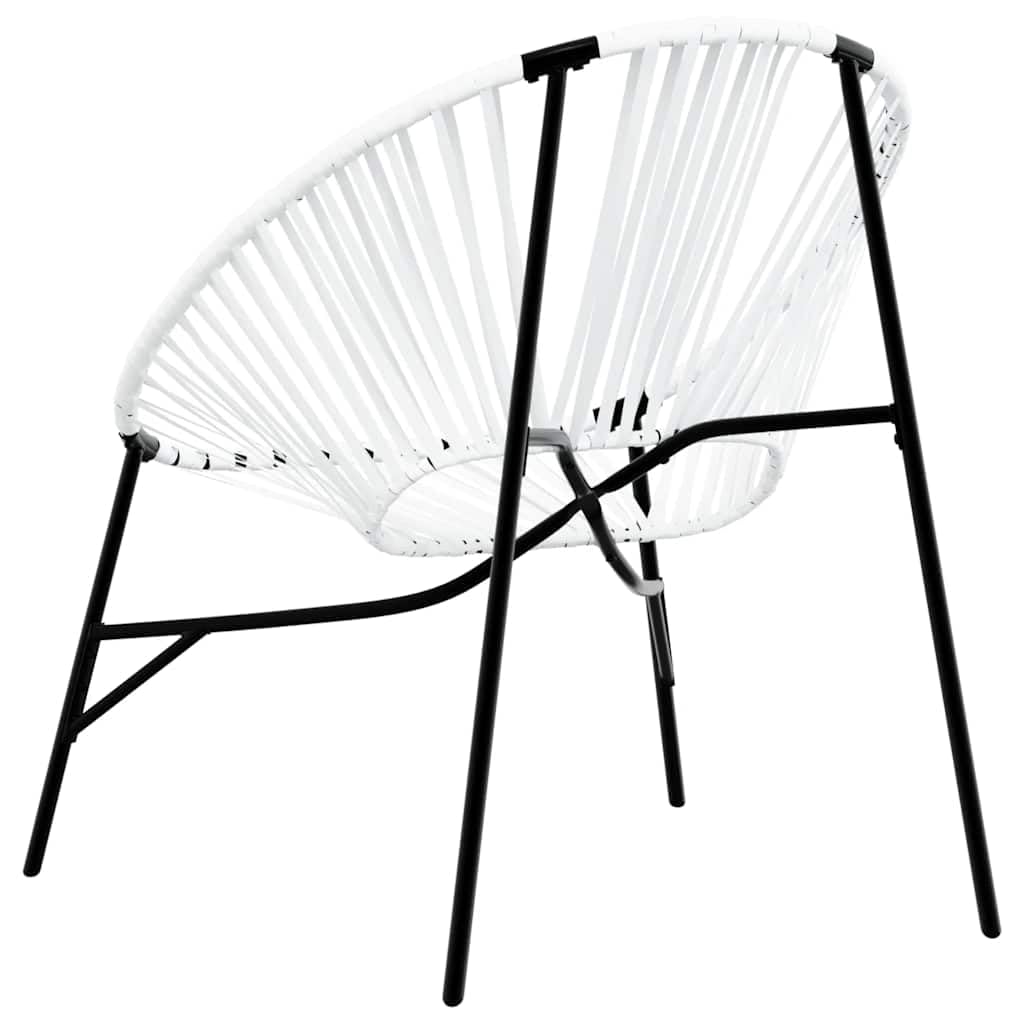 Poltrona Sedia Uovo Giardino in Polyrattan Nero Bianco Resistente UV Durevole Struttura Acciaio Seduta Comfort Rilassante per Esterno Terrazza Giardino 110 kg