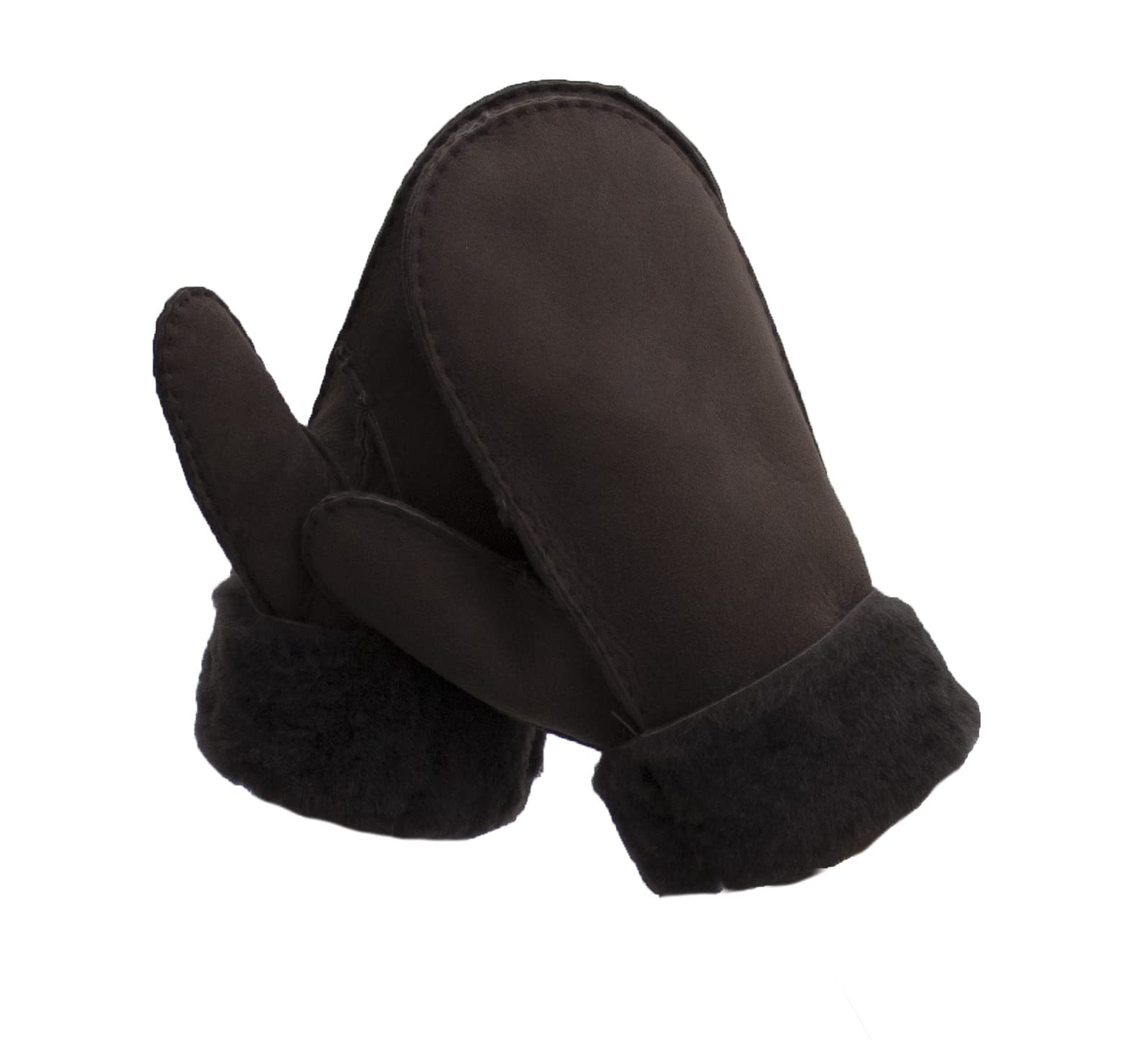 Reissner Lammfelle Manoplas guantes piel de cordero marrón S (Circunferencia de la mano 17cm)