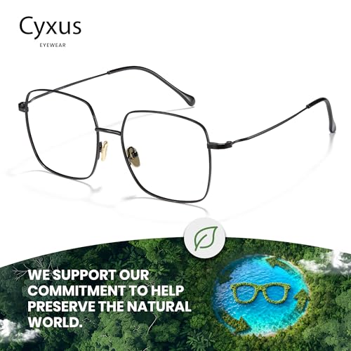 Image of Cyxus Blue Light Blocking Glasses Round Metal Frame Computer Glasses | Blue light blocking glasses featuring round metal frame, comfortable fit and versatile use for work, study and entertainment