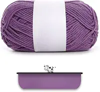 Fio de algodão penteado para tricotar à mão - ultramacio e suave, ideal para roupas, suéteres, cachecóis, material de artesanato (roxo)