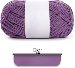 Fio de algodão penteado para tricotar à mão - ultramacio e suave, ideal para roupas, suéteres, cachecóis, material de artesanato (roxo)