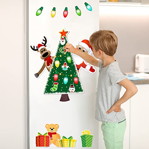 Imanes magnéticos decorativos de árbol de Navidad para refrigerador miniatura 6