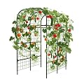 Metal Garden Arch Trellis, 7.3Ft Black for Raised Beds, Plant Support for Cucumbers & Climbing Vegetables