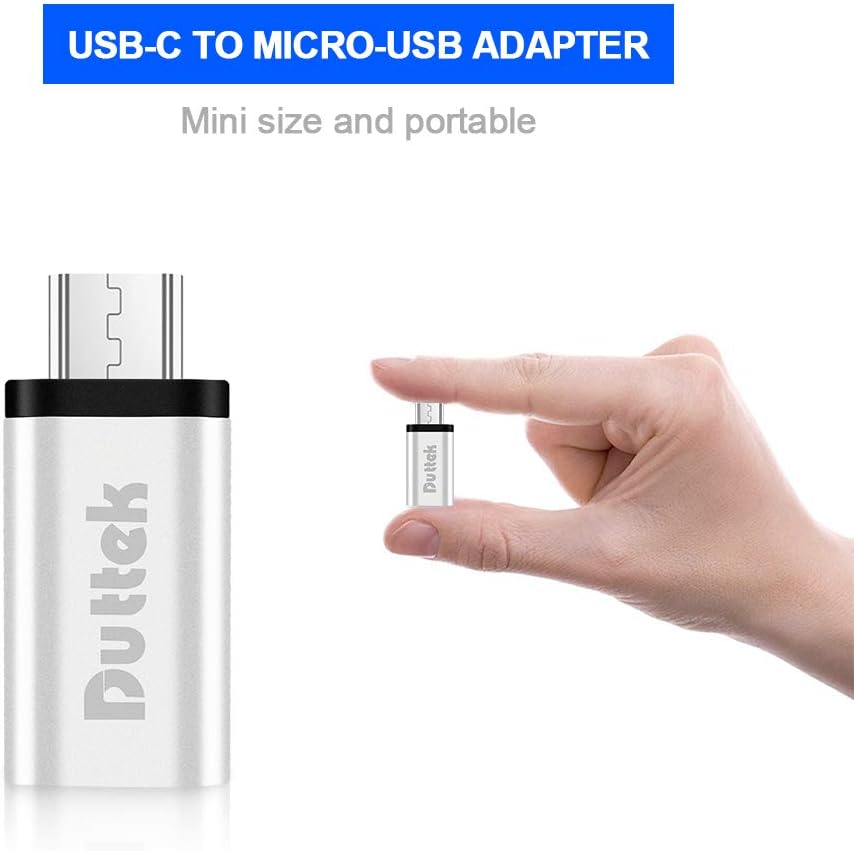 Duttek USB-C to Micro USB Adapter, 480Mbps, OTG Compatible, for FLIR One Pro, Huawei Y7/Y6/P Smart/P8 Lite and Smartphones, Tablets