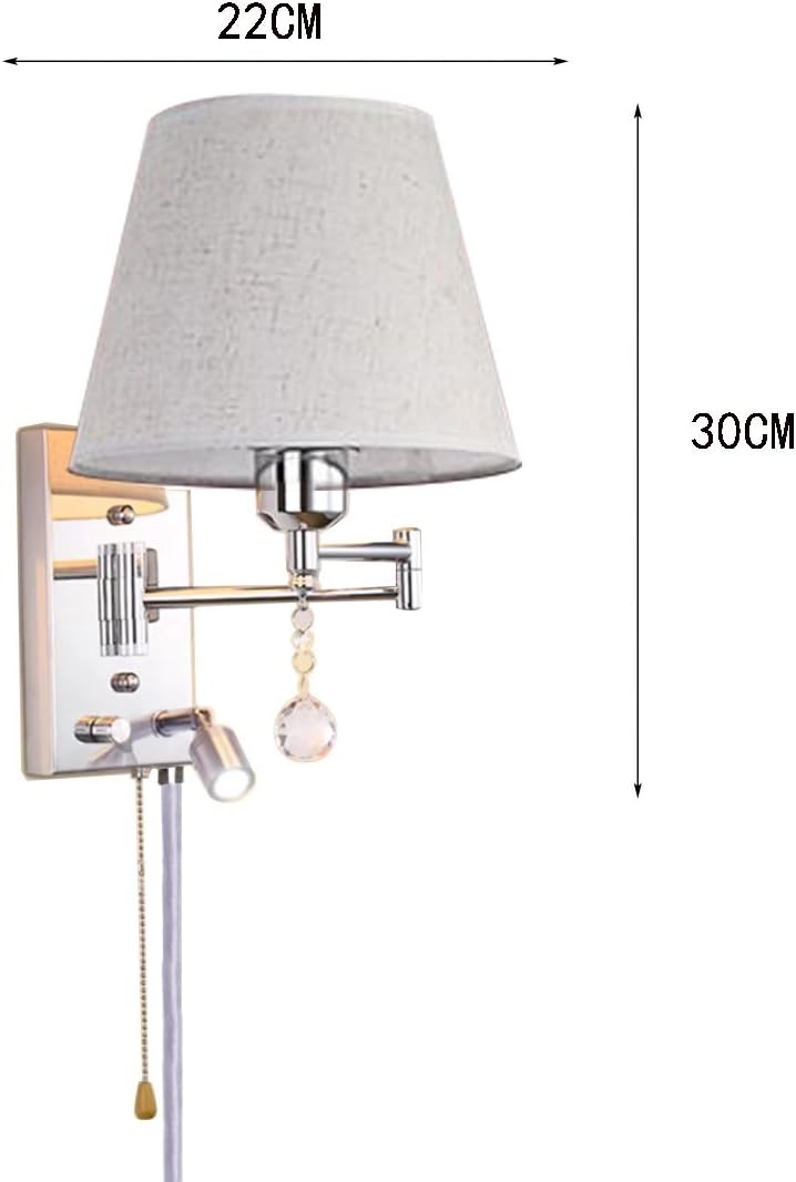 Bеѕt Dеаl Prоduсt Plug in Wall Lamp Dual Control Switch E27 Bedroom Bedside Metal & Cloth Lampshade Wall Sconce LED Reading Lamp Work Lights ( Size : 30cm×22cm ) Buу 2 gеt 3 Plug in Wall Lamp Dual Control Switch E27 Bedroom Bedside Metal & Cloth Lampshade Wall Sconce LED Reading Lamp Work Lights ( Size : 30cm×22cm )