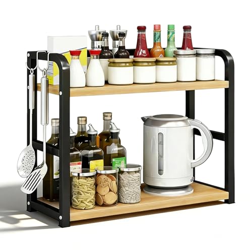 DHSWNNG 2 Tier Coffee Station Organizer Coffee Condiment Storage Kitchen Countertop Organizer Hot Chocolate Station Stand for Kitchen Office Bathroom