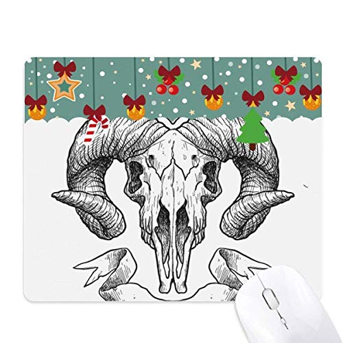Tapis de souris motif tête de mort de chèvre pour bureau gothique