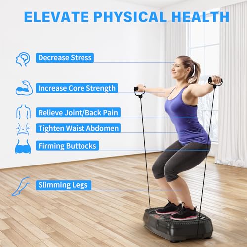 Vibration Plate Exercise Machine: TISSCARE Weight Loss and Lymphatic Drainage Vibrating Plates, Whole Body Workout Sculpting Platform for Home Fitness Fat Burner, for Women Men - Image 4