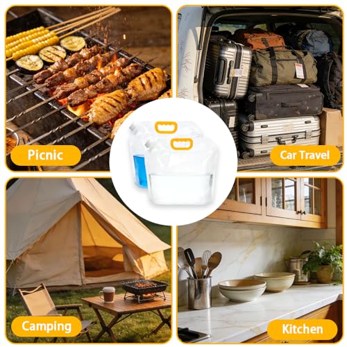 20 Piezas Bolsa Contenedor de Agua Plegable de 1.3 Galones para Camping miniatura 6
