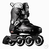 Inline Skates for Men Women, Adult 4 Wheel Speed Inline Roller Skates Blades Outdoor Professional, High Performance Fitness Racing Aggressive Inline Skates Black-White