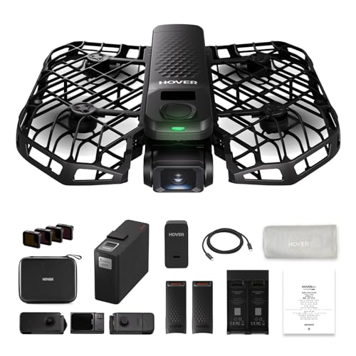 HOVERAir X1 PRO 4K Drone with Camera, Foldable Action Flying Camera with 42 KM/H Follow Speed, 15+ Fully Automatic Flight Modes, Fly Anywhere with OmniTerrain, SmoothCapture 2.0(Skiing Combo)