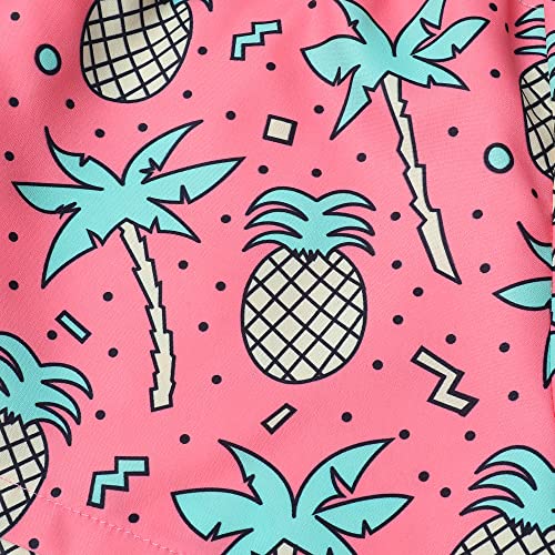 Luouse Little Boys Quick Dry Beach Board Shorts, Kids Swim Trunk Swimsuit Beach Shorts Swim Trunk For Boys, Pink Palmpineapple 6-7 T #TOP5