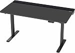 VIVO Black 60 x 30 in Standing Desk, DESK-KIT-1B6-P3B | Electric, Holds 220 lbs, Sit Stand, Height Adjustable, Cable Tray, Full-Size Mouse Pad, Office Furniture, Black Frame