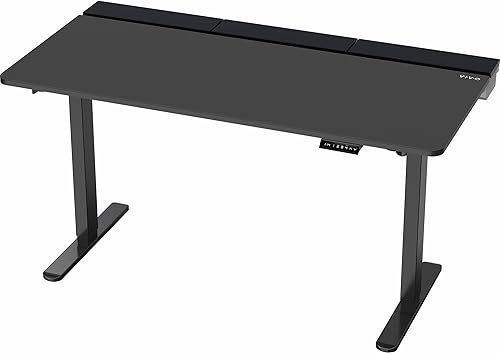 Miniatura 9 de VIVO DESK-KIT-1B6-P3B - Escritorio de pie eléctrico ajustable para juegos de 60 x 30 pulgadas con bandejas ocultas para cables, alfombrilla para