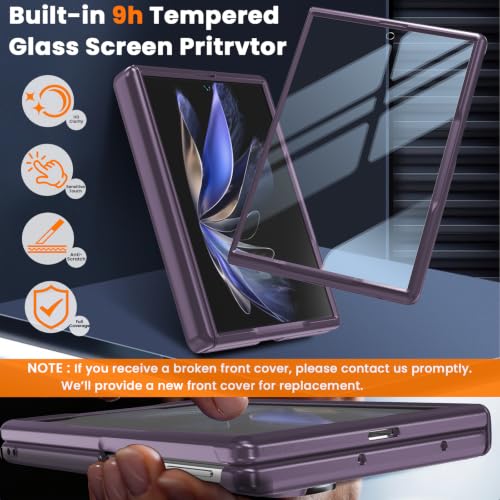 Image of WRJ for Samsung Galaxy Z Fold 8 Case Built-in Screen Protector,Purple