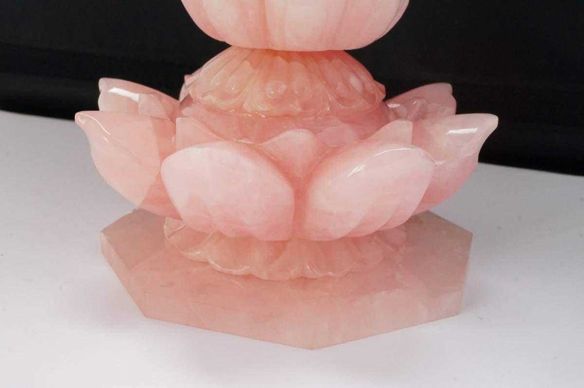 #甲州貴石細工 天然紅水晶（ローズクォーツ） 『龍と恵比寿大黒像』 甲州貴石細工 天然紅水晶（ローズクォーツ） 『龍と恵比寿大黒像