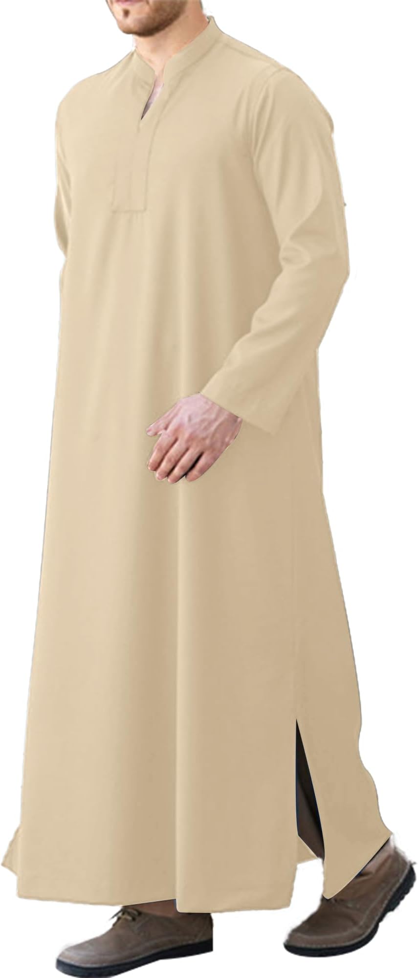 Kaftan Thobe for Men Big And Tall Muslim Robe Mens Long Sleeve Caftan