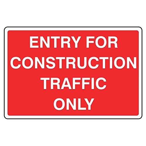 Image of LI-Safety 600x450mm Entry For Construction Traffic Only Sign - Rigid Plastic
