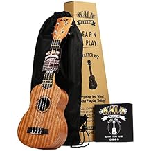 Official Kala Learn to Play Ukulele Soprano Starter Kit, Satin Mahogany Includes online lessons, tuner app, and booklet KALA-LTP-S