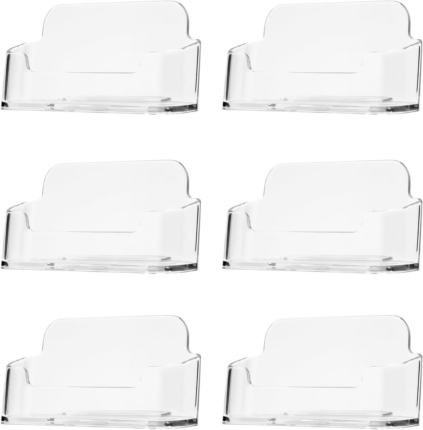 ZELARO 6 Pieces Acrylic Business Card Holder for Desk