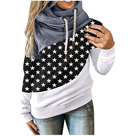 Kontrastfarben Kapuzenpullover Damen Hoodie Farbblock Kapuzenjacke Kordelzug Sweatjacke Übergröße Weihnachten Festlich Weihnachtsmütze Sweatshirt Herbst Trainingsjacke Pulli Winterjacke Laufjacke Cover