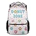 Eccustomized Girls Donut Backpacks, 16 Inches Kawaii Backpack for School, White Durable Bookbag for Kids
