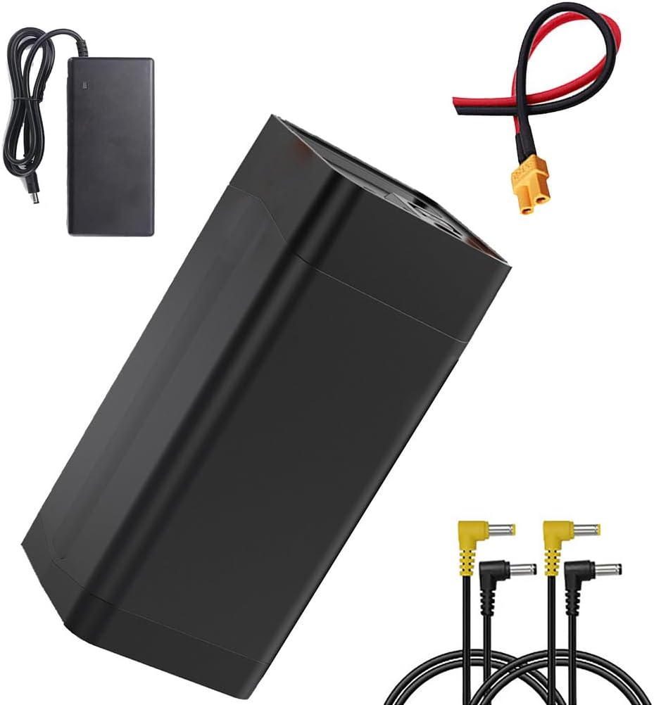 Rechargeable Battery Pack 12.8V 12000mAh Lithium Batteries 25.6V 6000mAh LiFePO4 Battery with Charger for Audio Equipment/Cameras/Drones 150W Motor