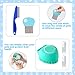 VCZONE 8 Pcs Cat Brush Grooming Kits, Pet Self Cleaning Kit with Pet Nail Clipper and File, Flea Comb, Pet Shampoo Bath Brush, Pet Shedding Brush, Silicone Toothbrush (Blue)