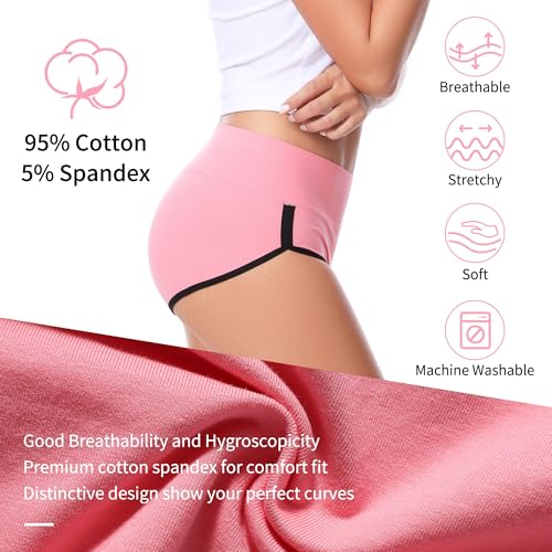 CAILECOTTON Womens Underwear Cotton Underwear for women High Waisted Full Coverage Brief Soft Stretch Breathable Everyday Hipster Ladies Pantie Comfy Briefs - Multi 5 pack — view 5