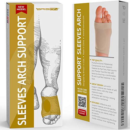 Metatarsal Compression Arch Support Sleeve Cushioned Arch Support Soft Elastic Reusable Gel Pad Fabric Arch Socks for Flat Foot Pain Relief Plantar Fasciitis Heel Spurs Women Men