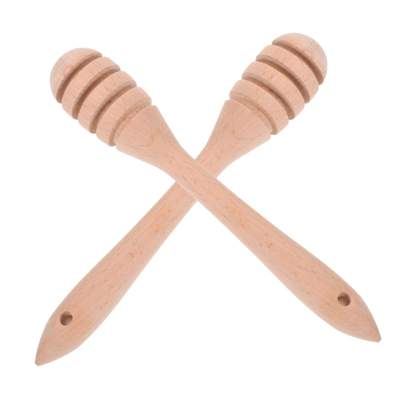 OFFSCH Wood 2pcs Honey Stirrer for Tea Fruits Jam Stirrer Honey Stir Bar Home Honey Rod