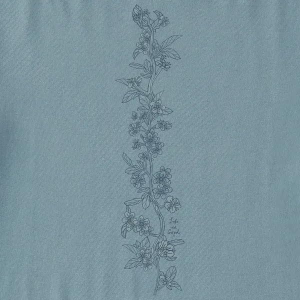 Life is Good. Women's Blossom Branches Long Sleeve Crusher-LITE Vee, Smoky Blue2