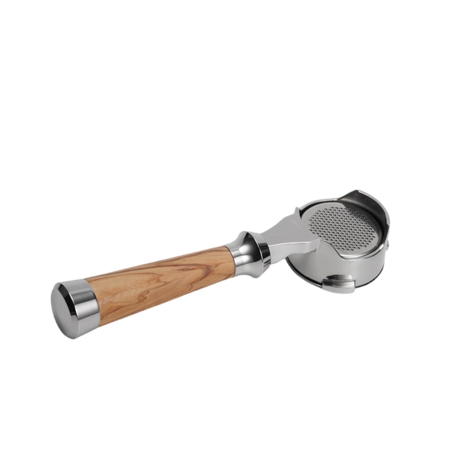 HDOYTXXM Stainless Steel Espresso Portafilter with Wood Handle Bottomless Coffee Machine Filter Basket Coffee Shop Equipment Home Brewing Equipment