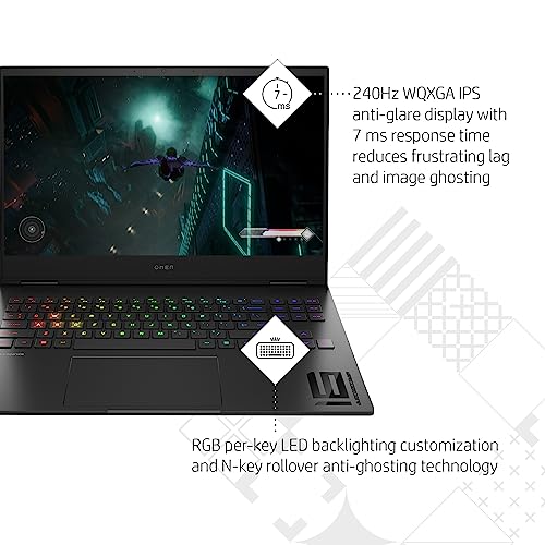 Image of HP OMEN Transcend 16 inch Laptop Bundle, WQXGA 240Hz Display, 7ms Response Time, 13th Generation Intel Core i7-13700HX, 16 GB RAM, 512 GB SSD, NVIDIA GeForce RTX 4070 GPU (8 GB), 16-u0020nr (2023)