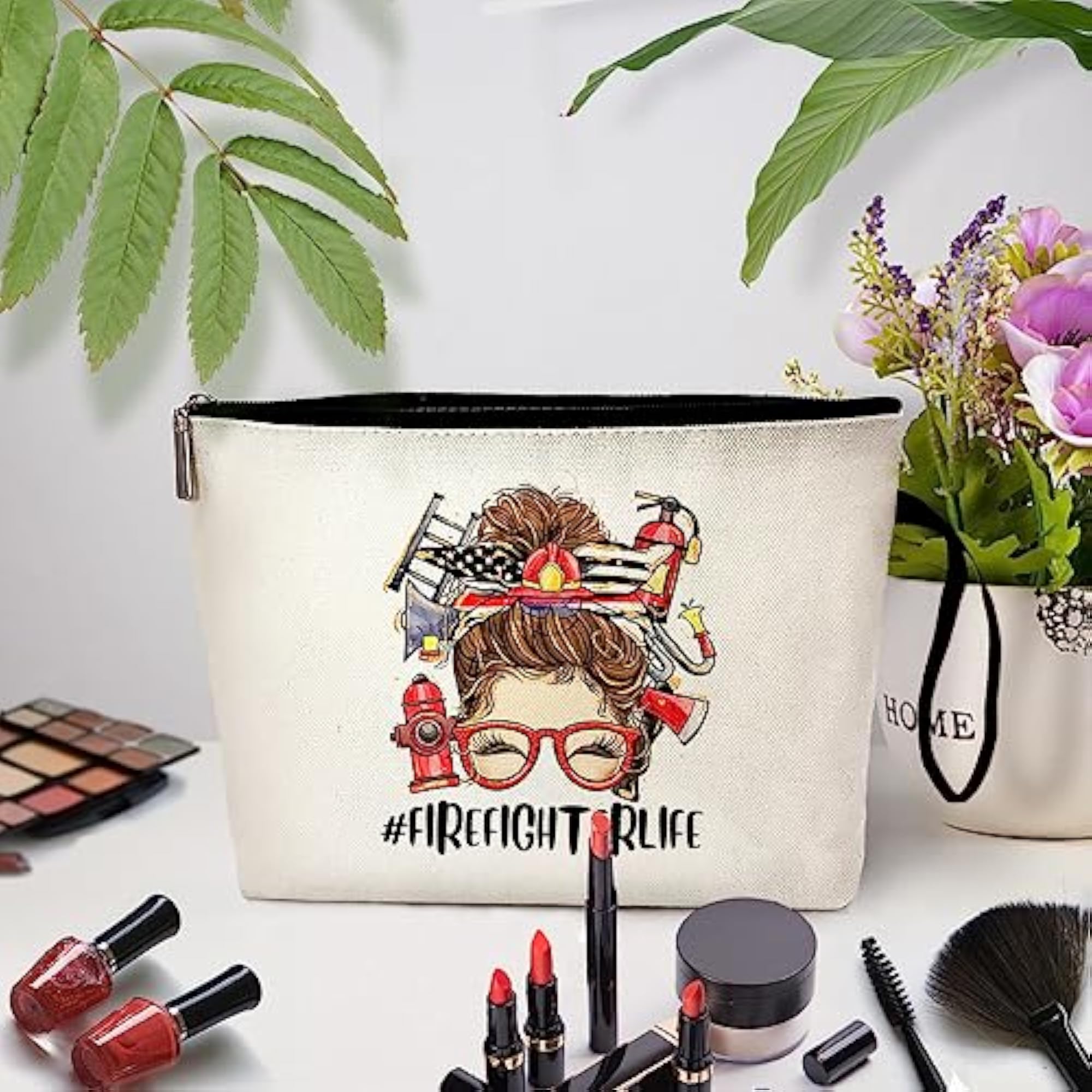 Firefighter Life Cosmetic Bag, Gift for Firefighter Moms