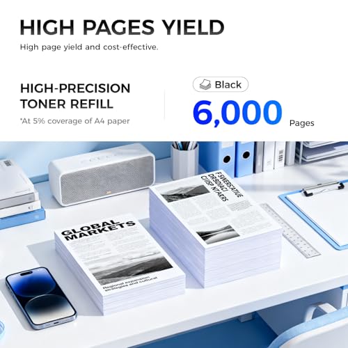 Image of B410 B415 Black Toner Cartridge Replacement for Xerox 006R04725 006R04726 | Compatible with Xerox B410 VersaLink B415 B415DN Multfunction Printer Toner Ink | 1-Pack High Capacity with Chip