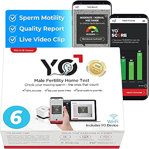 YO Fruchtbarkeitstest für Männer | Diskreter Spermatest für Zuhause | 97% Genauigkeit | Test der Sperma Beweglichkeit | Smart und digital incl. kostenloser App | inkl. 6 Tests Cover