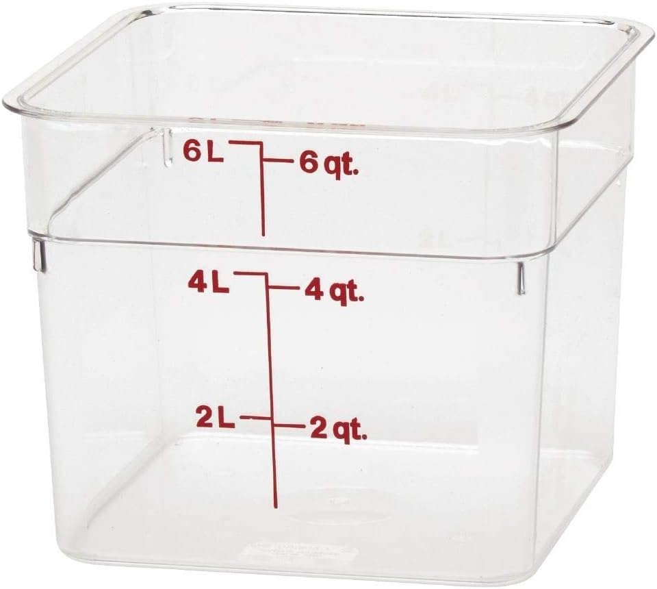 Cambro Square Food Container 6SFSCW Clear Polycarbonate USA AHC03006