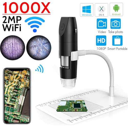 Microscope numérique biologie double connexion WiFi pour analyser cheveux