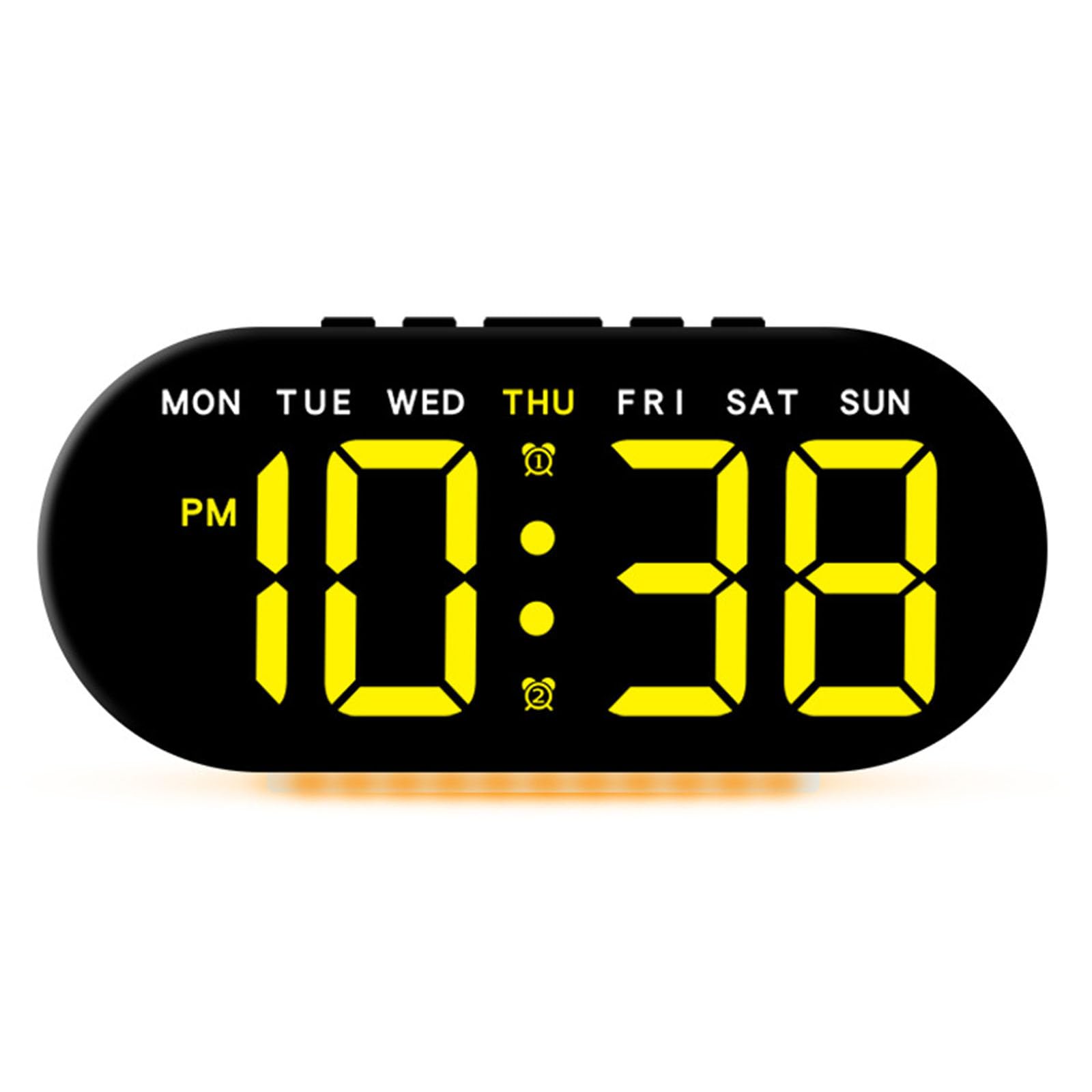 Msioytog Led Alarm Clock Adjustable Brightness Desk Colck Dimmable Bedside Clock for Elderly and Seniors for Bedrooms Bedside