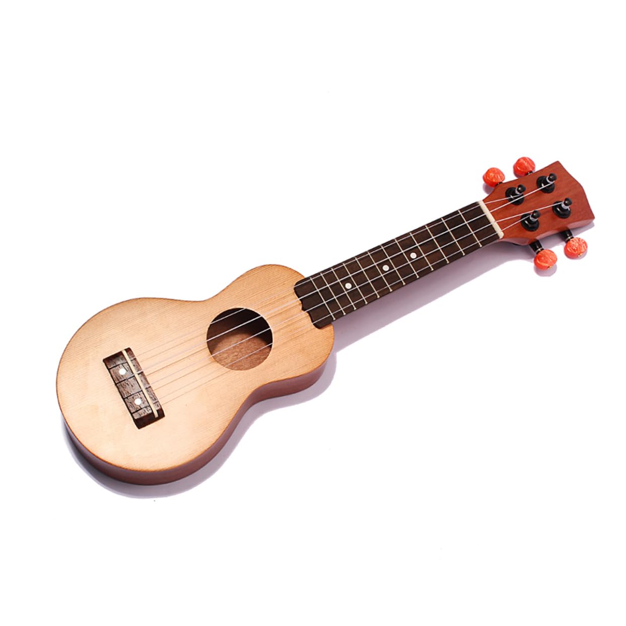YARNOW 4 Corde Ukulele Soprano Massello e Sapele con Tastiera Palissandro Strumento Corde con Foro Uscita Dimensioni Compatte per Insegnare AI