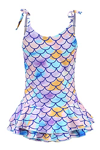 Image of Girls Leopard Swimsuits Hawaiian Ruffle One Piece Bathing Suit Skirted Swimwear for Kids 3-16 Years