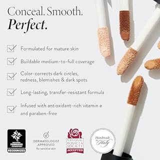 LAURA GELLER NEW YORK The Ideal Fix Concealer - Porcelain - Buildable Medium to Full Coverage Liquid Concealer - Covers Under Eye Dark Circles & Blemishes - Long-Lasting