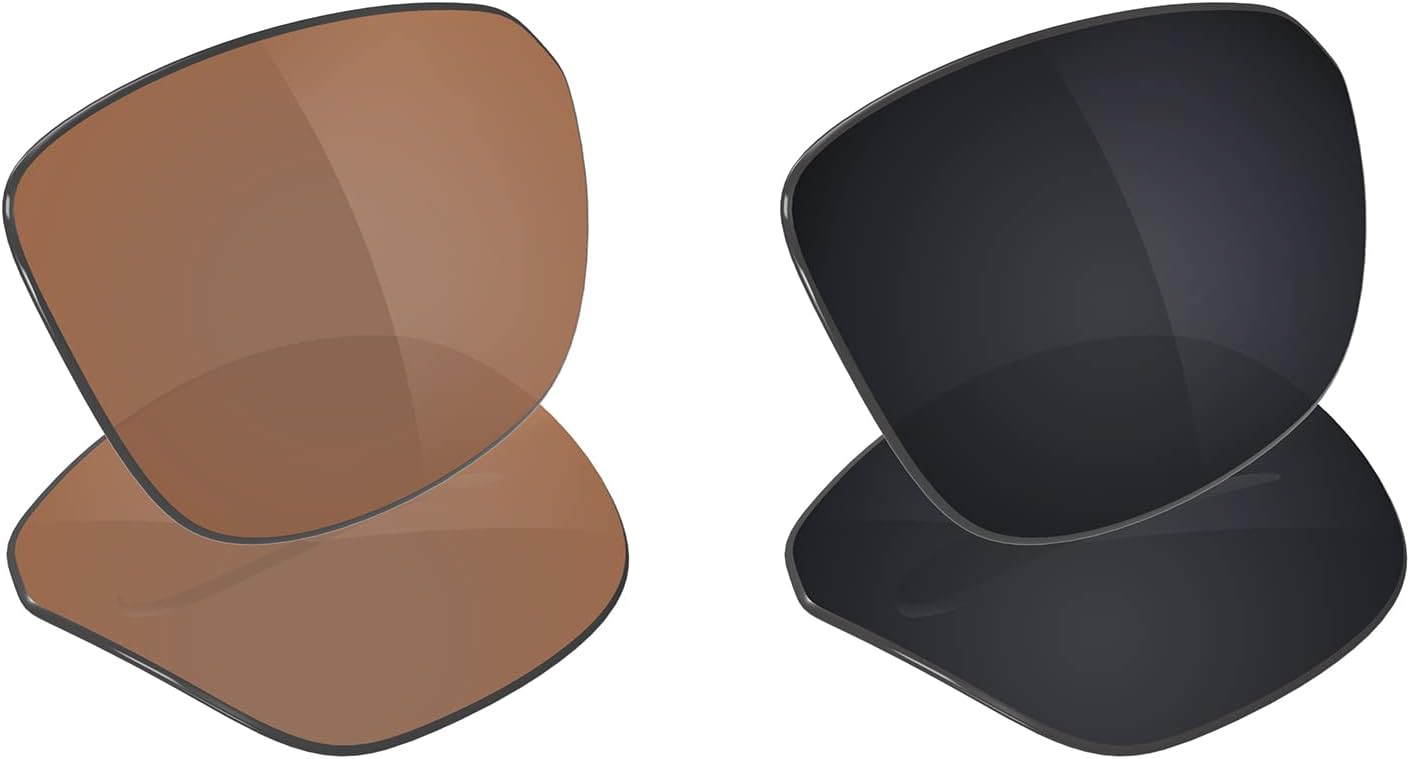 Galvanic Replacement Lenses for Oakley Split Shot OO9416 Sunglasses - Amber + Black Polarized - Combo Pack