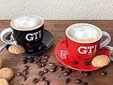 BRISA VW Collection – Volkswagen ceramiczne filiżanki do espresso i herbaty i cappuccino w stylu GTI (The Legend/2 kolory/zestaw 2 szt. / 100 ml)
