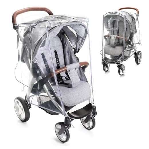 Zamboo Plastico Lluvia Silla Paseo Universal - Burbuja Lluvia/Protector Lluvia Carro bebe con ventana de contacto, cremallera frontal para abrir, transparente, sin contaminantes