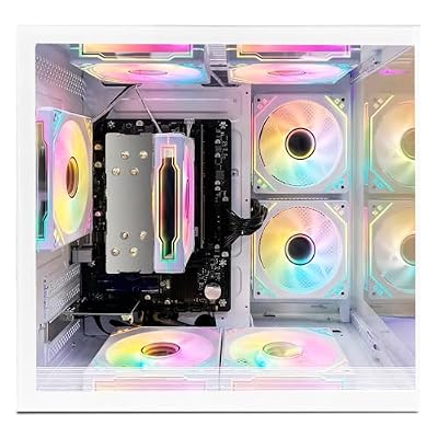 suevery Prebuilt Gaming PC 8G DDR4 RAM AMD Ryzen5 3.7G Up to 4.2G 256G SSD Radeon Vega 11 Wi-Fi 6 White Desktop Computer White