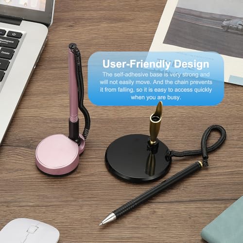 PATIKIL 3 canetas seguras com corrente adesiva e suporte de caneta de segurança, canetas de balcão d