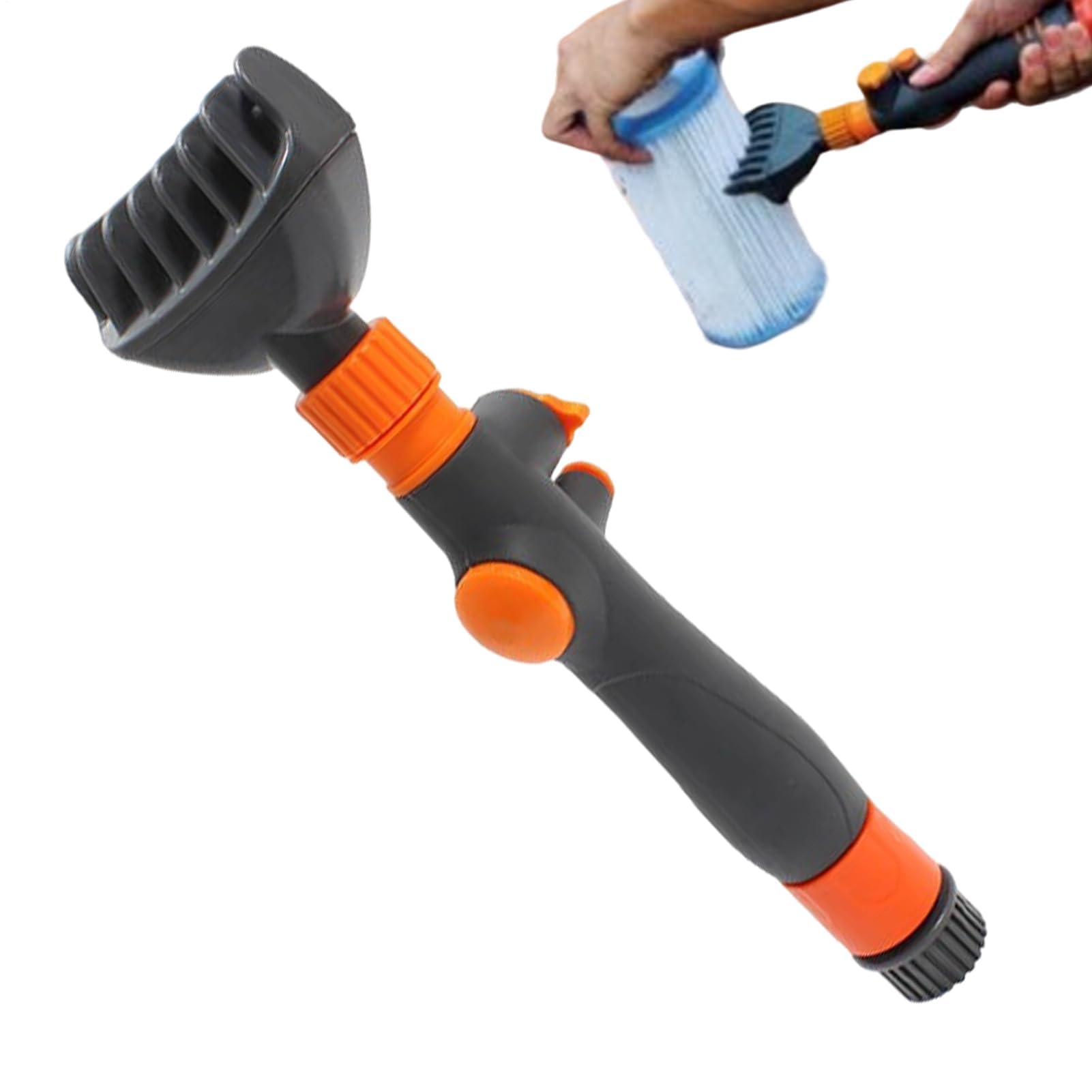 Cepillos de limpieza de filtro de piscina, cepillo de limpieza rápido de mano resistente, limpiador de cartucho de peine de filtro de piscina, para manguera de jardín, jacuzzi, hojas de hogar